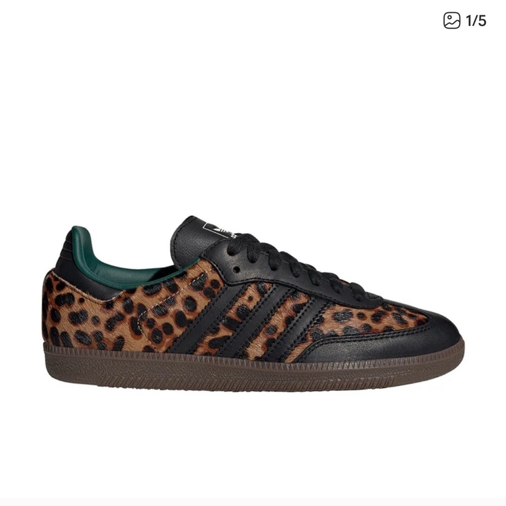 Adidas Samba Black and Brown Animal Print Sneakers